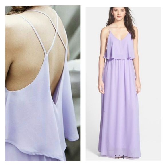 Everly Dresses & Skirts - EVERLY Popover Maxi Dress Strap Back Lavender
